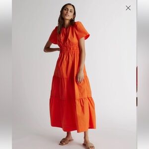 NWT QUINCE 100% Organic Cotton Tiered Maxi Dress